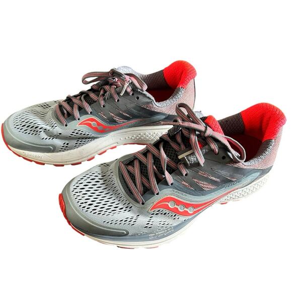 Women’s Silver and Neon Coral Saucony Running Shoes 9.5 - Picture 3 of 5